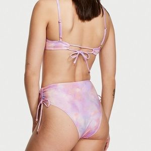 Victoria’s Secret bikini bottom, light purple pink tie dye, small, side …